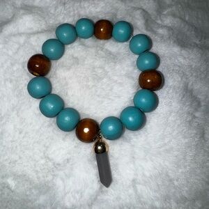 Teal/stone bracelet